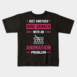 Wine Drinker Animation Kids T-Shirt